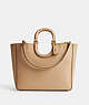 COACH®,RAE TOTE BAG,Glovetan Leather,X-Large,Brass/Beige,Front View