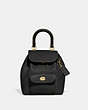 COACH®,RIYA BACKPACK 21,Glovetanned Leather,Medium,Brass/Black,Front View