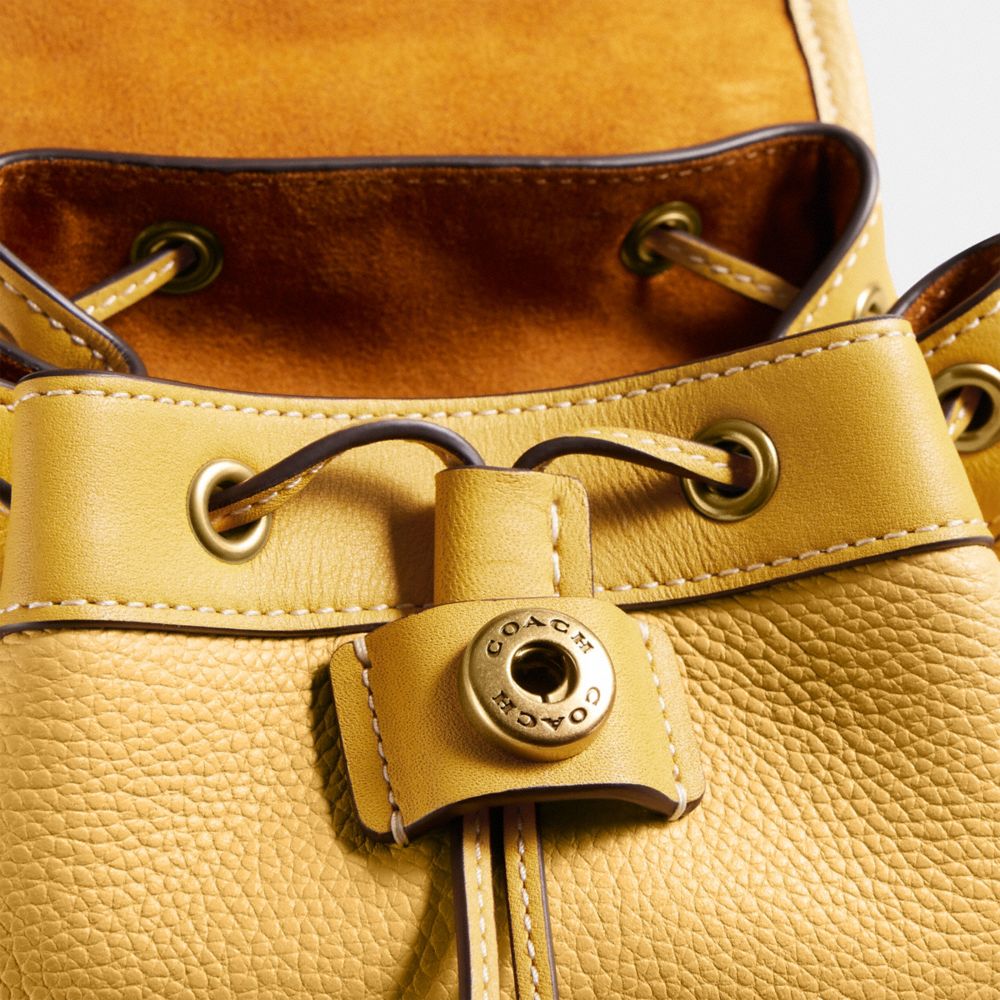 COACH®,Riya Backpack 21,Leather,Backpack,Logo,Metal,Stitching,Compact,Brass,Day Party,,Closer View