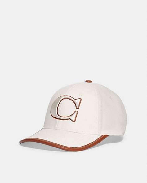 COACH®,BASEBALL HAT,cotton,Chalk,Front View