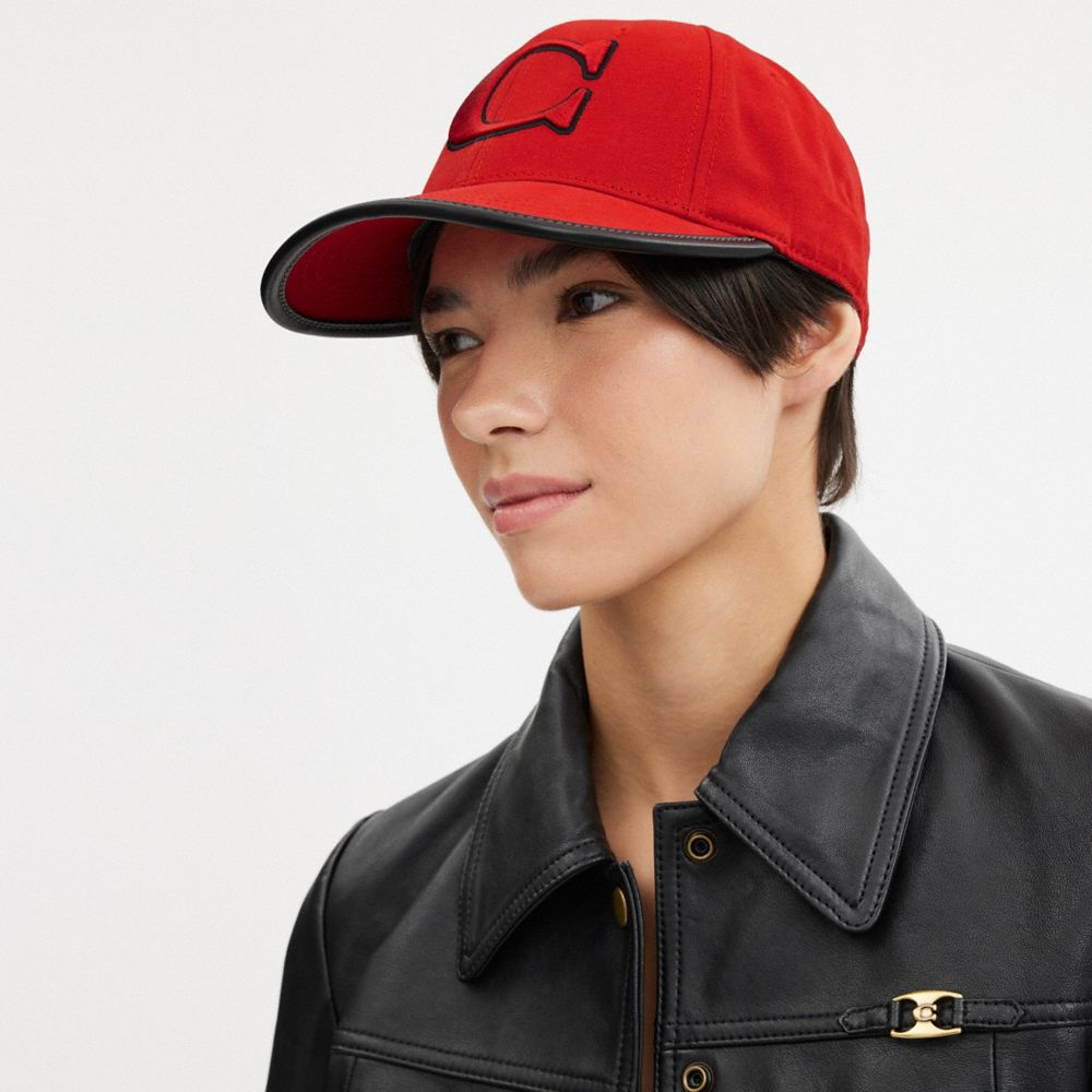 COACH®,BASEBALL HAT,cotton,Sport Red,Detail View