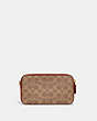 COACH®,KIRA CROSSBODY BAG IN COLORBLOCK SIGNATURE CANVAS,Refined Calf Leather,Mini,Brass/Tan/Rust,Back View