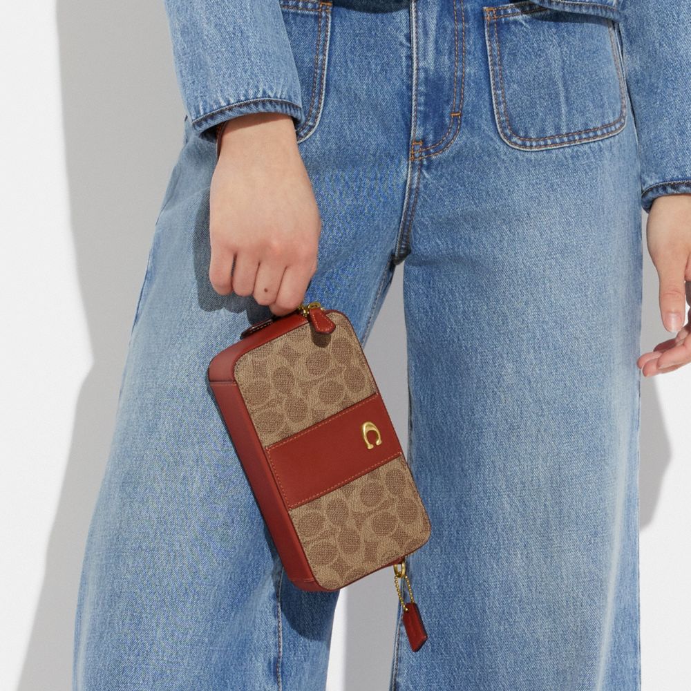 .com: Mini Wallet On A Chain In Signature Canvas : Clothing