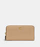 COACH®,ACCORDION ZIP WALLET,Refined Calf Leather,Mini,Brass/Tan,Front View
