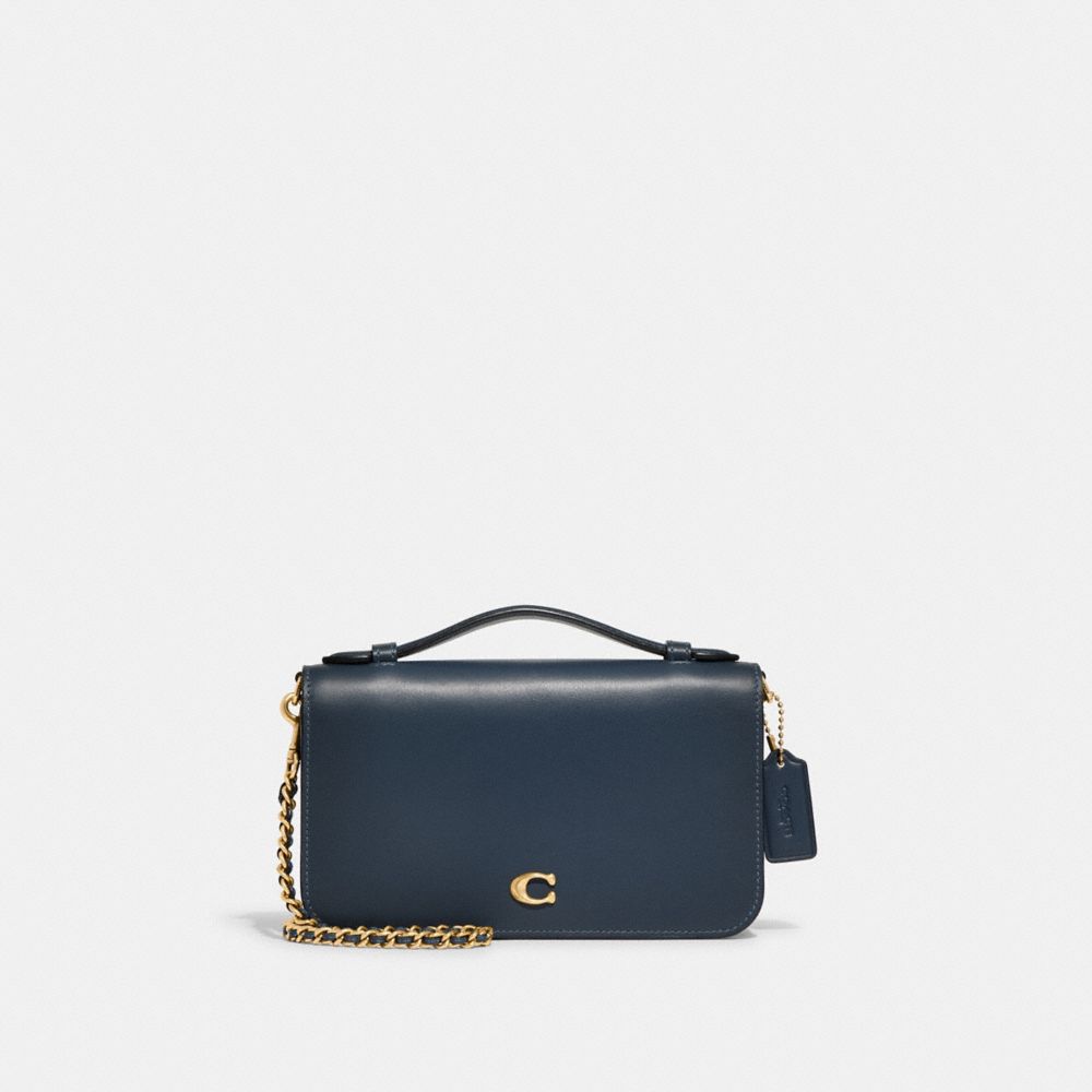 COACH®,BEA CROSSBODY BAG,Refined Calf Leather,Mini,Brass/Denim,Front View image number 0