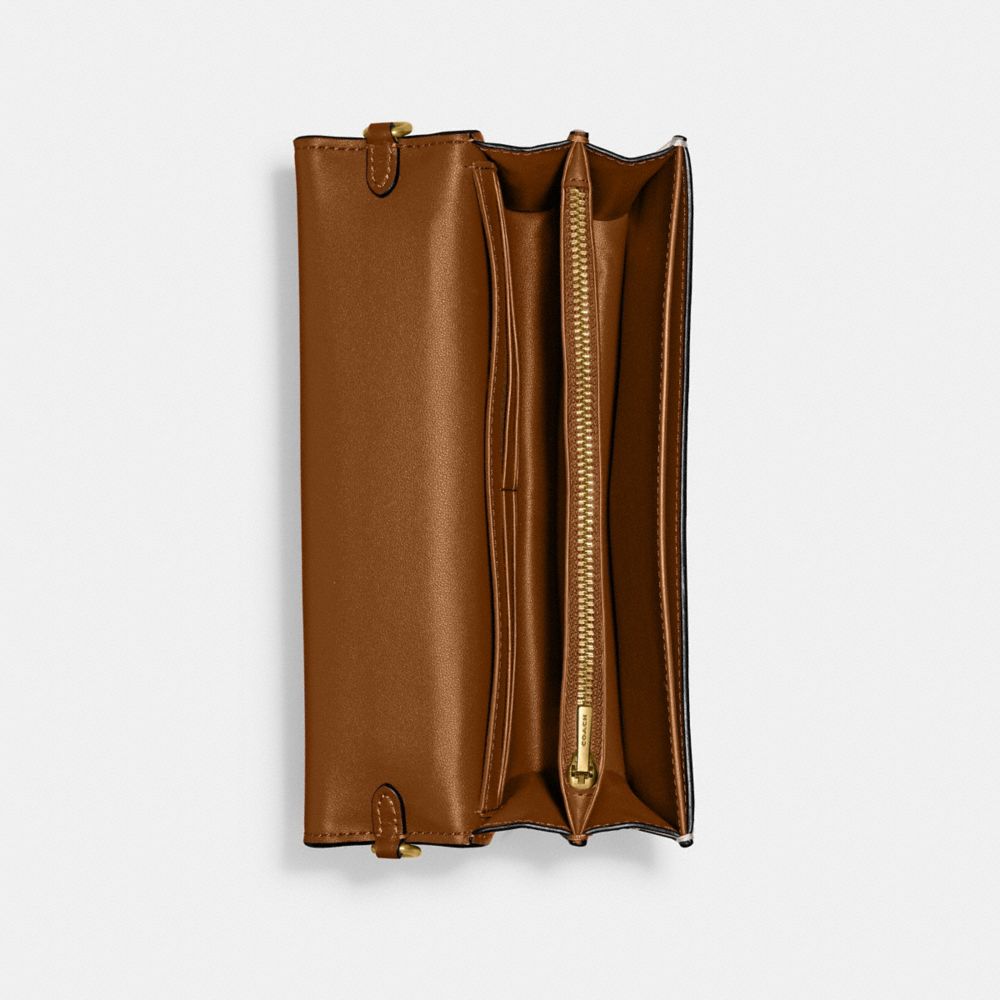 COACH®,Bea Crossbody Bag,Calfskin Leather,Crossbody,Metal,Embossed,Chain Detail,Logo,Day Party,White,Inside View,Top View