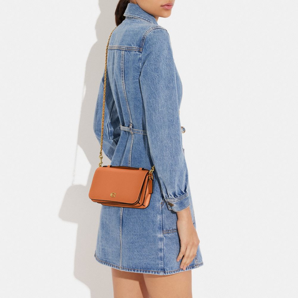 COACH®,Bea Crossbody Bag,Calfskin Leather,Crossbody,Metal,Embossed,Chain Detail,Logo,Day Party,,Detail View