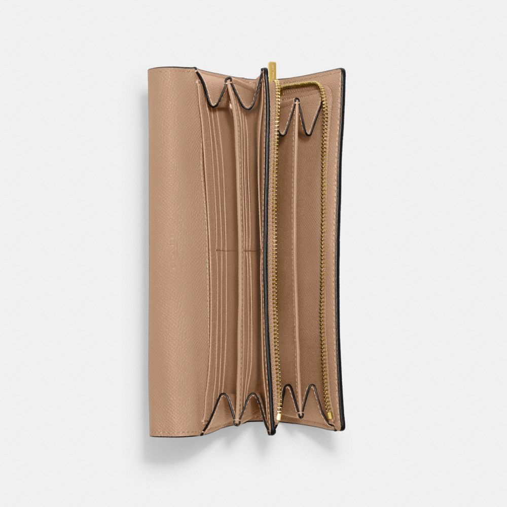 COACH®,フラップ ウォレット,長財布,ﾌﾞﾗｽ/ﾐｯﾄﾞﾅｲﾄ ﾈｲﾋﾞｰ