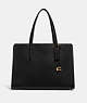 COACH®,CARTER CARRYALL,Polished Pebble Leather,Brass/Black,Front View
