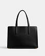 COACH®,CARTER CARRYALL BAG,Refined Pebble Leather,Large,Brass/Black,Back View