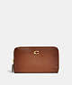 COACH®,MEDIUM ZIP AROUND WALLET,Refined Calf Leather,Small,Brass/1941 Saddle,Front View