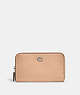 COACH®,MEDIUM ZIP AROUND WALLET,Refined Calf Leather,Small,Silver/Buff,Front View