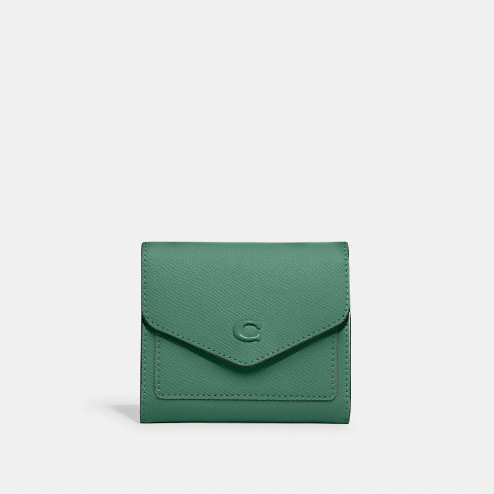 COACH®,WYN SMALL WALLET,Laiton/Vert vif,Front View