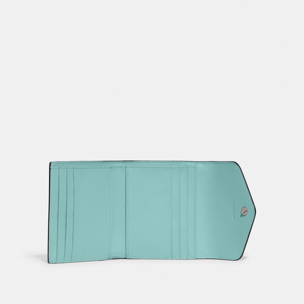 COACH®,ウィン スモール ウォレット,ミニ財布(二つ/三つ折り),ｼﾙﾊﾞｰ/ﾌｪｲﾃﾞｯﾄﾞ ﾌﾞﾙｰ