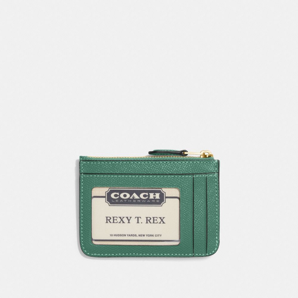 COACH®,Mini Skinny Id Case,Leather,Coin,Card Case,Metal,Logo,Key Ring,Scratch Resistant,Casual,,Back View