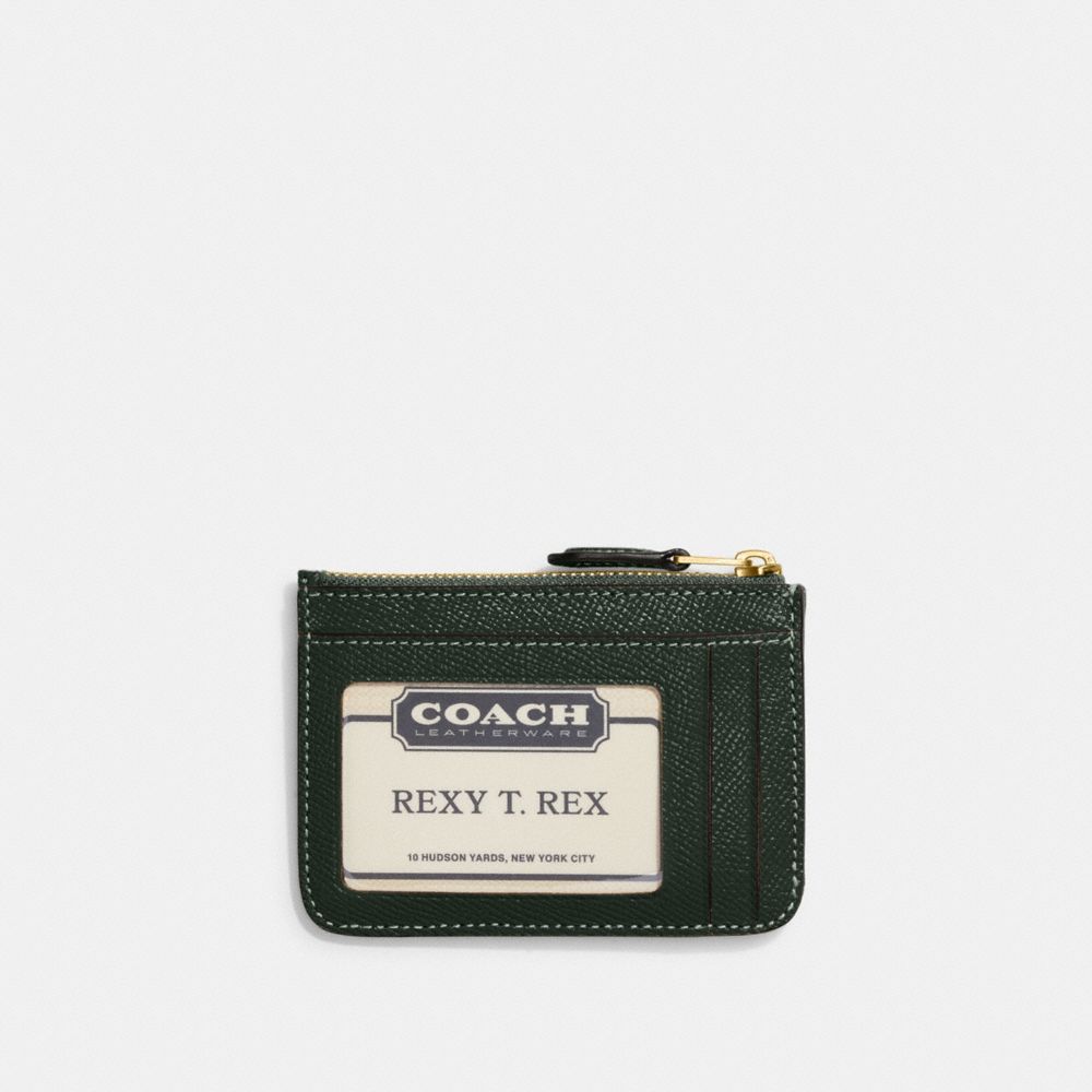 COACH®,Mini Skinny Id Case,Leather,Coin,Card Case,Metal,Logo,Key Ring,Scratch Resistant,Casual,,Back View