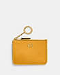 COACH®,MINI SKINNY ID CASE,Crossgrain Leather,Brass/Buttercup,Front View