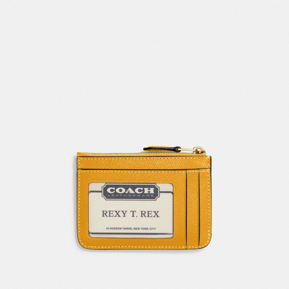 COACH®,Mini Skinny Id Case,Leather,Coin,Card Case,Metal,Logo,Key Ring,Scratch Resistant,Casual,,Back View