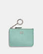 COACH®,MINI SKINNY ID CASE,Crossgrain Leather,Silver/Faded Blue,Front View