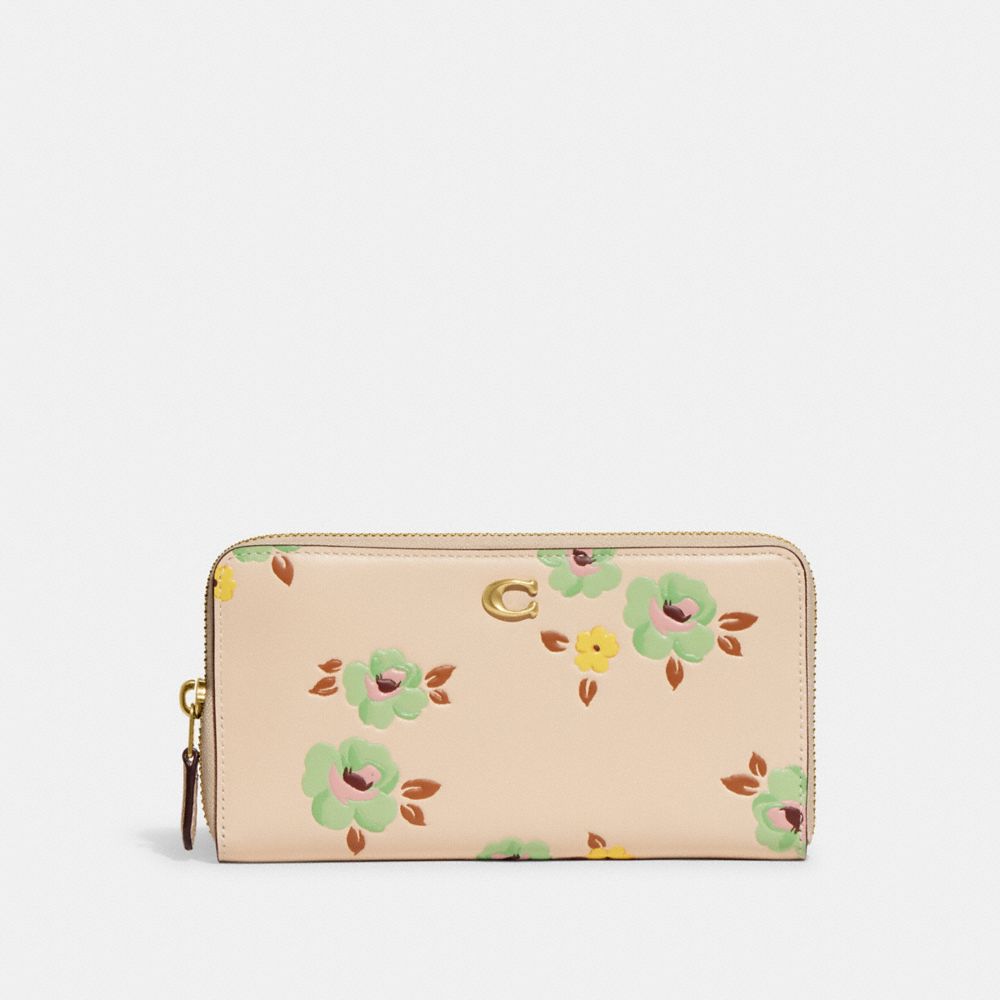 Accordion Zip Wallet With Floral Print