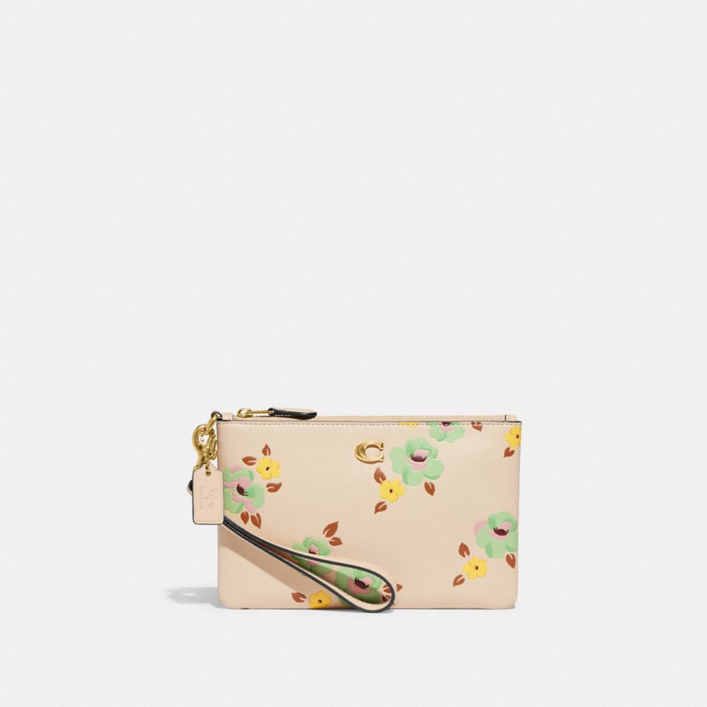 Small Wristlet With Floral Print - Coach