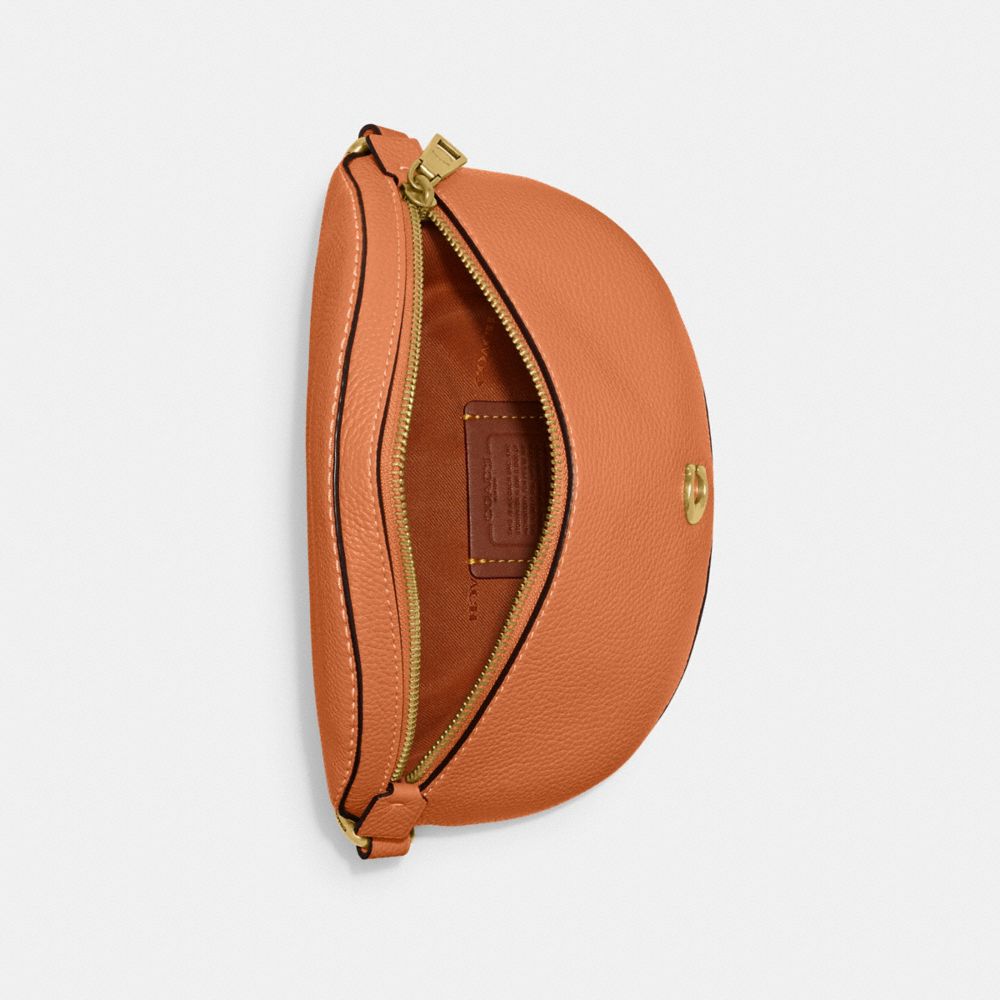 COACH®,Bethany Belt Bag,Lining Lining Fabric Content,Leather,Belt Bag,Logo,Metal,Gold Metal,Casual,,Inside View,Top View