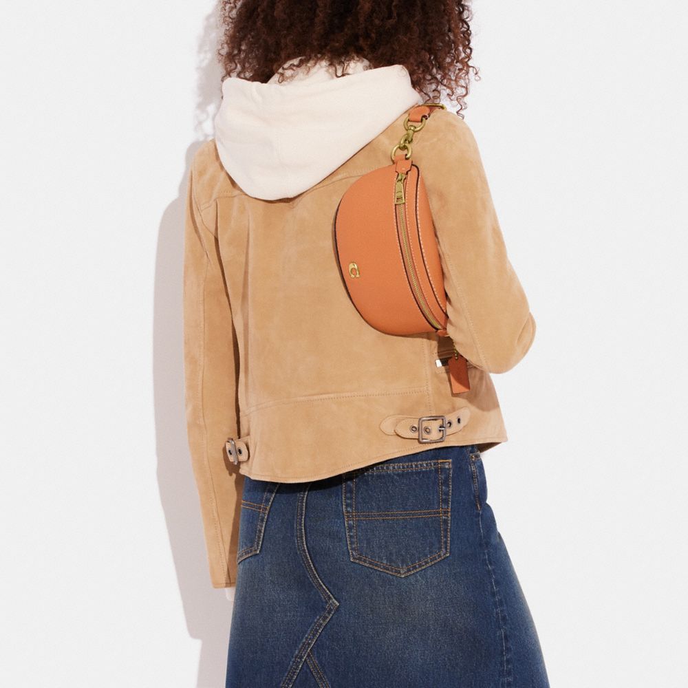 COACH®,Bethany Belt Bag,Lining Lining Fabric Content,Leather,Belt Bag,Logo,Metal,Gold Metal,Casual,,Detail View
