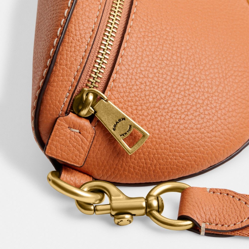 COACH®,Bethany Belt Bag,Lining Lining Fabric Content,Leather,Belt Bag,Logo,Metal,Gold Metal,Casual,,Closer View