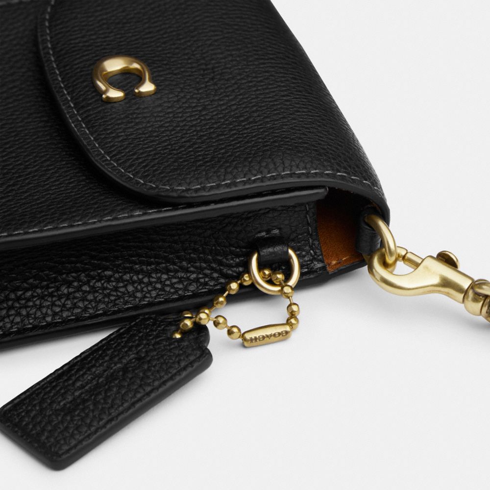 Pebble leather phone crossbody on sale wallet