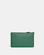 COACH®,SMALL WRISTLET,Polished Pebble Leather,Medium,Brass/Bright Green,Back View
