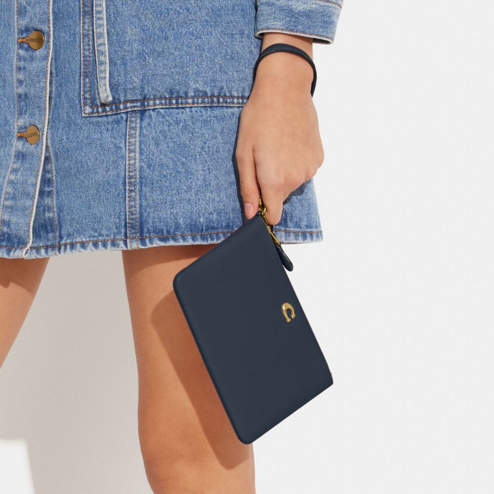 COACH®  Small Wristlet In Signature Denim