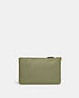 COACH®,SMALL WRISTLET,Polished Pebble Leather,Medium,Brass/Moss,Back View