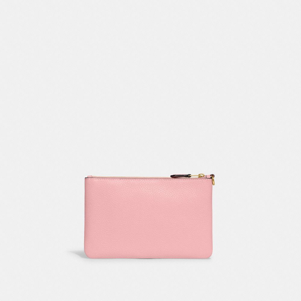 COACH®,Essential Small Wristlet,Leather,Wristlet,Pouch,Faux Leather,Metal,Embossed,Logo,Casual,,Back View