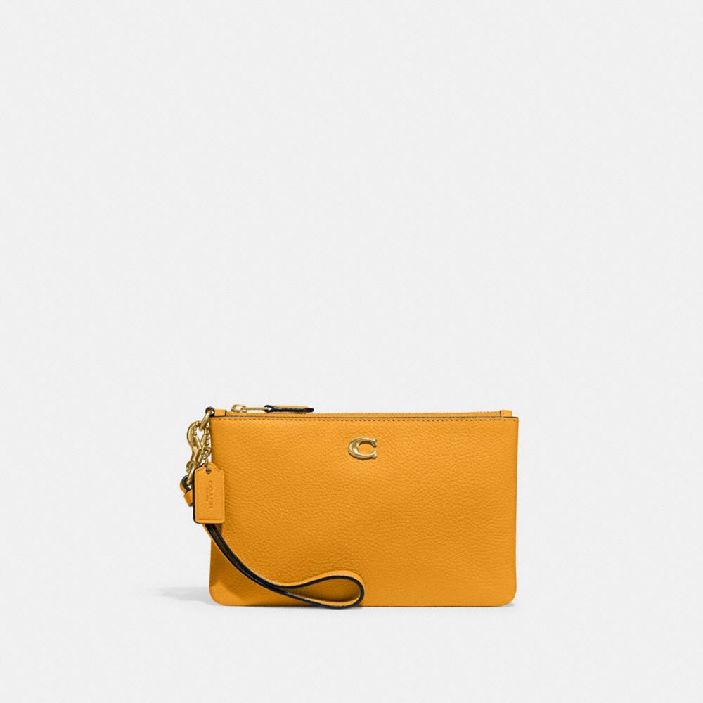 Coach small hot sale leather wristlet