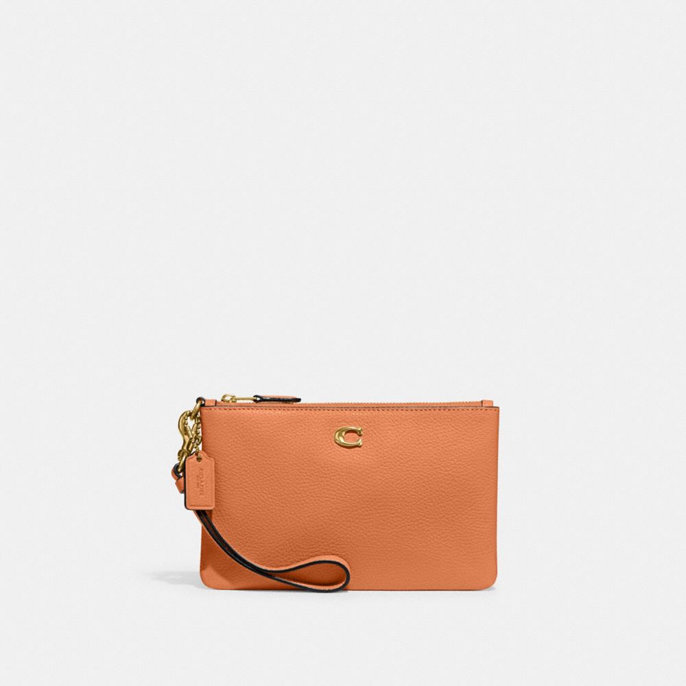 Coach polished pebble small hot sale wristlet