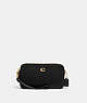 COACH®,KIRA CROSSBODY,Polished Pebble Leather,Brass/Black,Front View