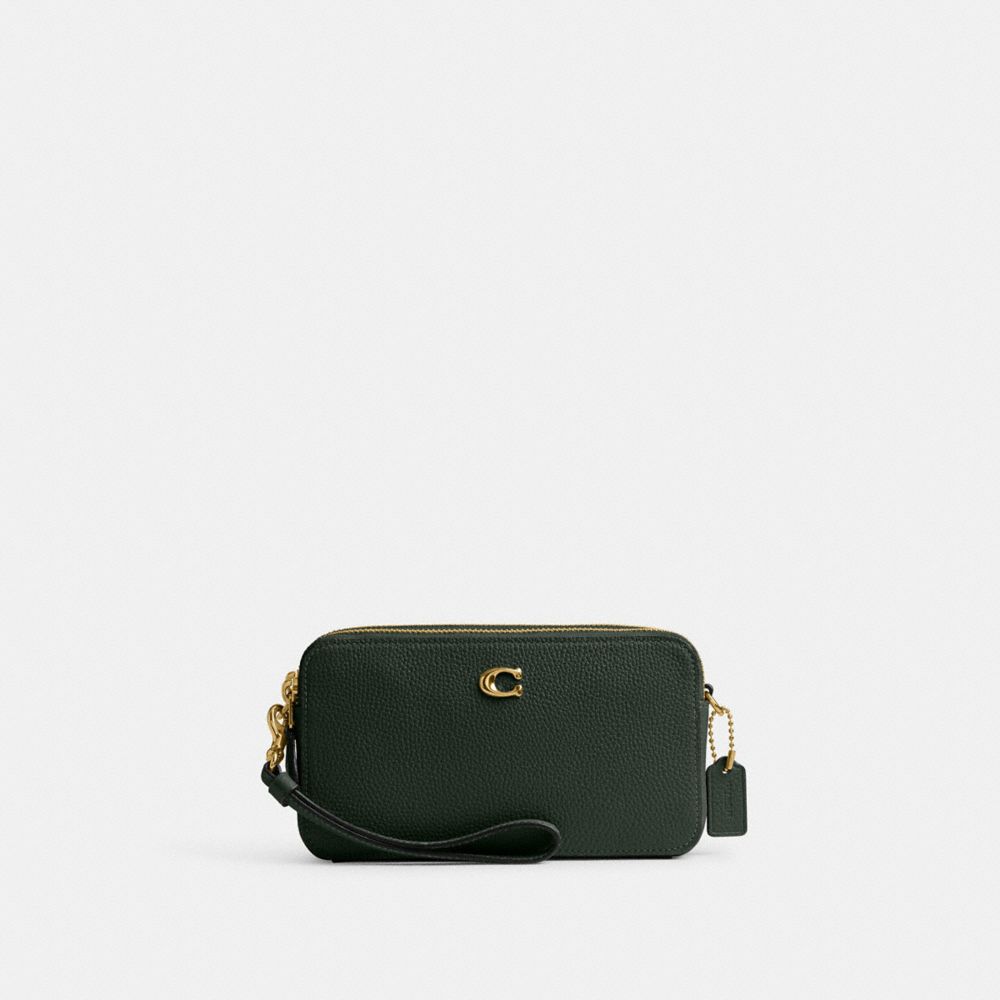 COACH®: Key Pouch In Polished Pebble Leather