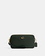 COACH®,KIRA CROSSBODY,Polished Pebble Leather,Brass/Amazon Green,Front View