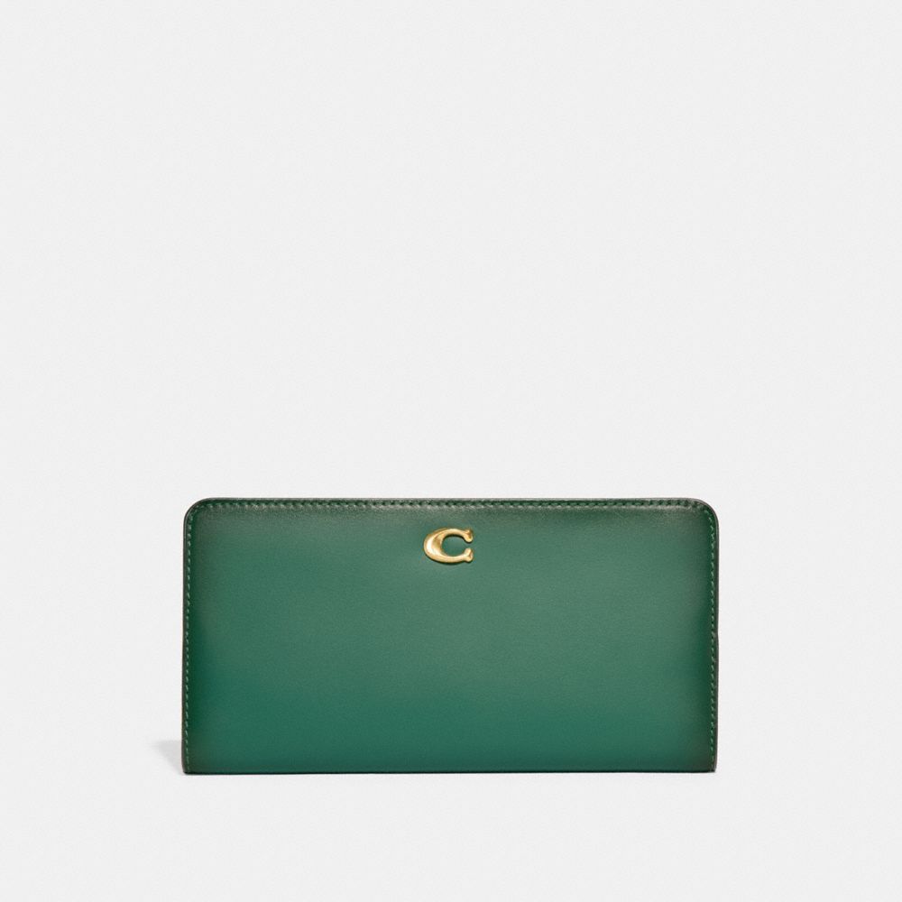 Coach Essential Card Case - Women's Wallets - Brass/ Green