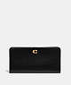 COACH®,SKINNY WALLET,Refined Calf Leather,Brass/Black,Front View
