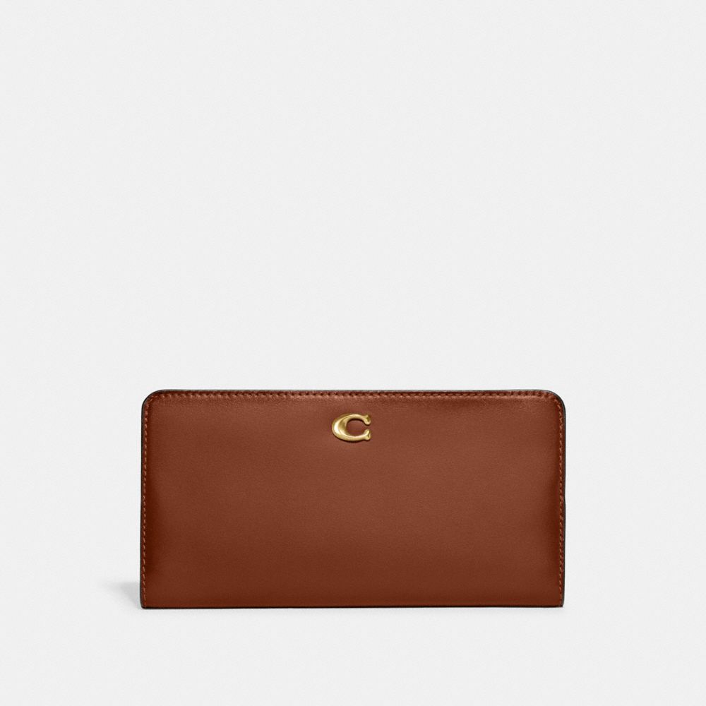 Coach skinny 2025 leather wallet