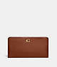COACH®,SKINNY WALLET,Refined Calf Leather,Brass/1941 Saddle,Front View