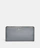 COACH®,SKINNY WALLET,Refined Calf Leather,Mini,Silver/Grey Blue,Front View