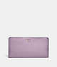 COACH®,SKINNY WALLET,Refined Calf Leather,Mini,Silver/Soft Purple,Front View