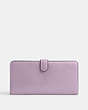 COACH®,SKINNY WALLET,Refined Calf Leather,Mini,Silver/Soft Purple,Back View