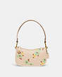 COACH®,SWINGER 20 WITH FLORAL PRINT,Smooth Leather,Small,Floral,Brass/Ivory Multi,Front View