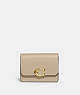 COACH®,BANDIT CARD CASE,Refined Calf Leather,Brass/Ivory,Front View