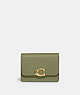 COACH®,BANDIT CARD CASE,Refined Calf Leather,Brass/Moss,Front View
