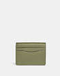 COACH®,BANDIT CARD CASE,Refined Calf Leather,Mini,Brass/Moss,Back View