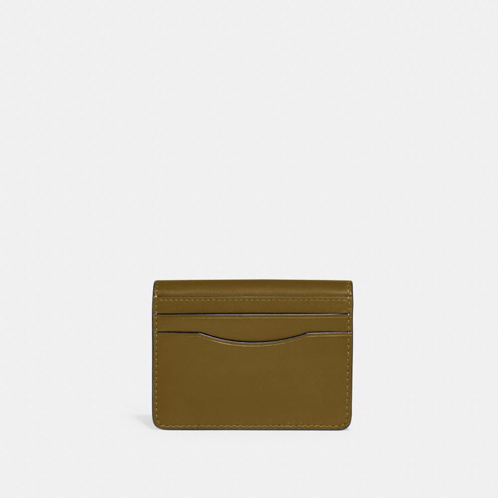 COACH®,Bandit Card Case,Leather,Card Case,Metal,Logo,Casual,Brown,Back View